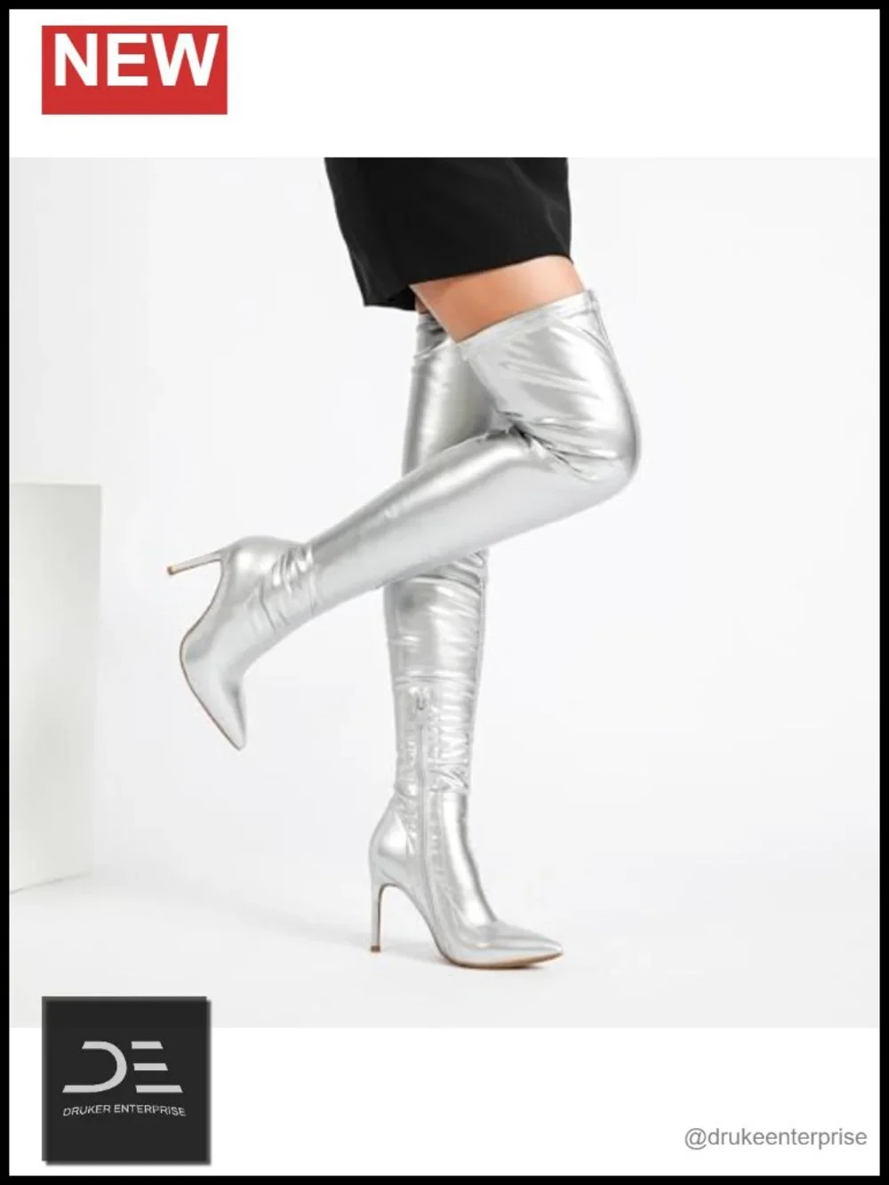 Thigh High Boots Pointy Toe Stiletto Over The Knee Heels 9.5CM